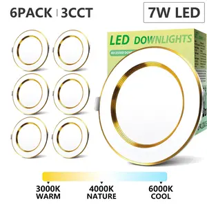Kasotile 4 Inch Adjustable LED Recessed Light, 3 Color Temperatures, 7w 650 Lumens, Baffle Trim Design, Dimmable Lights, Ideal for Kitchen, Living Room, Bedroom