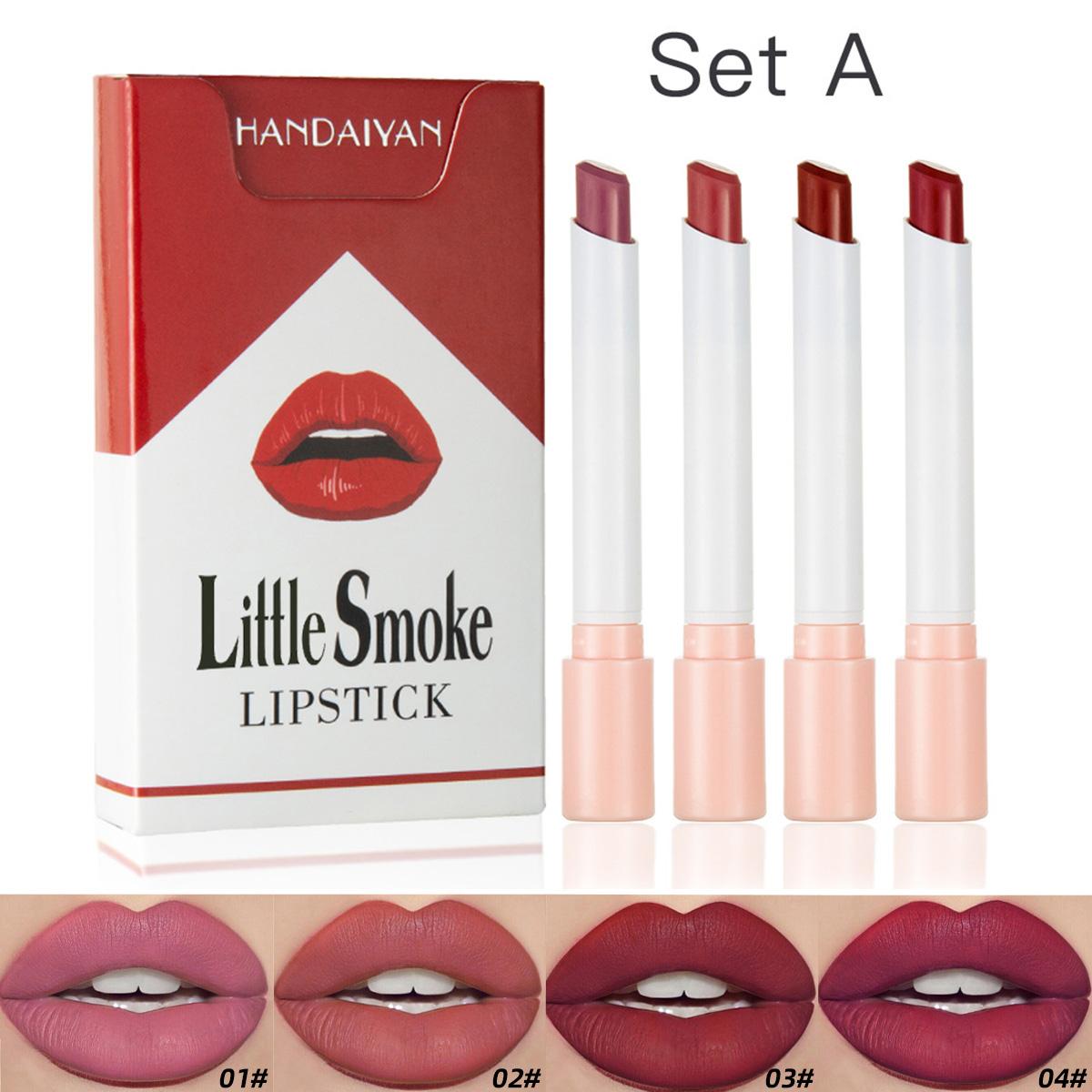 Long Lasting Lipstick, 4 Counts/set Waterproof Matte Lip Balm, Easy Coloring Lip Sticks, Suitable for All Occasions Lip Makeup, Girls and Women Makeup Accessories, Lip Stain Makeup, Gloss