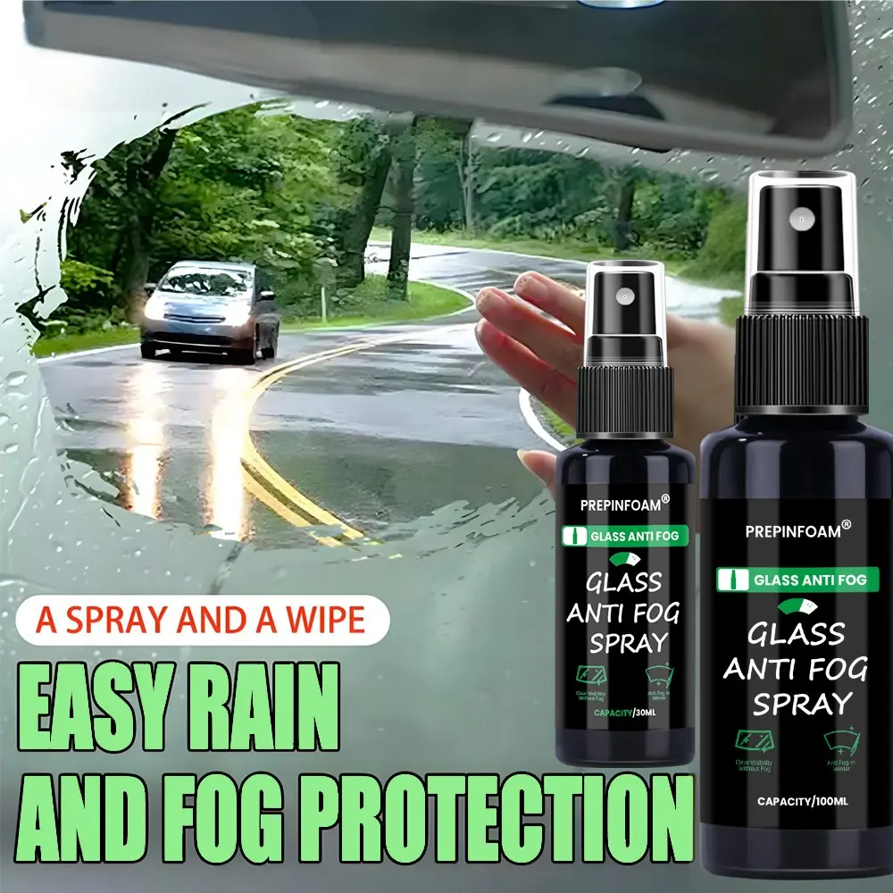 Anti-Fog Spray, Long-Lasting Liquid Defogger for Windshields, Car Glass, Helmets, Mirrors & Other Reflective Surfaces, Easy-to-Use Formula for Clear Vision & Powerful Fog Resistance, Car Windshield Cleaner, Car Cleaning Agent, Car Care Products