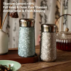Mini Pure Titanium Pocket Thermos, Luxury Portable Tea Cup, Perfect Women Gift, 230ML Insulated Water Bottle, Compact and Stylish Design