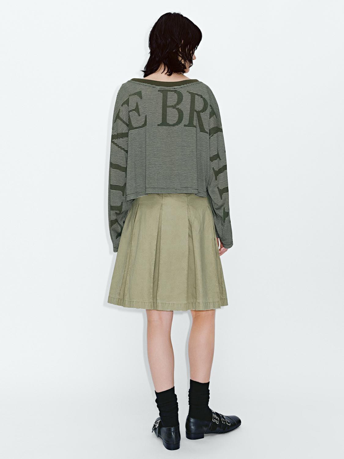 URBAN REVIVO 2026 Summer Women's Trendy Color-Block Stripe Panel Drawstring Tie Lyocell T-Shirt UYV460067