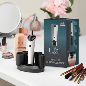 Electric Makeup Brush Cleaner Machine, Automatic Brush Washer & Dryer with Cleaning Solution, USB Charging Station, 3 Adjustable Speeds, Complete Set for Easy Hygienic Makeup Brush Cleaning