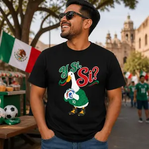 Merlin Mexico Y Si, Si Duck Shirt, El Pato T Shirt for Men 100% Cotton Funny T-Shirt Tee Short Sleeve Gift