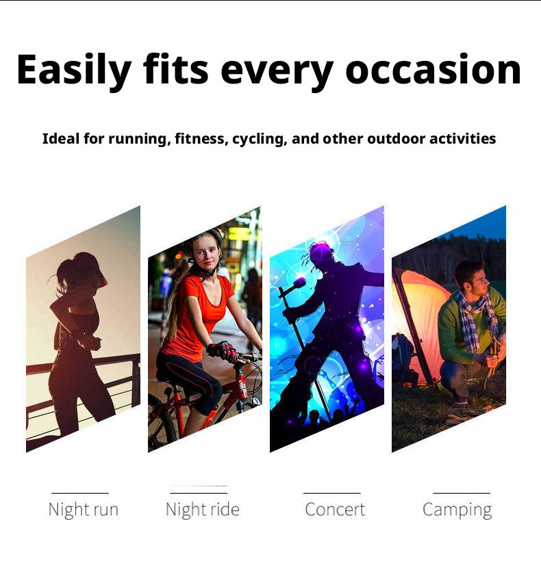 Waterproof LED Armband Light for Running Cycling Hiking Hook-and-Loop Closure Night Visibility Reflective Arm Band
