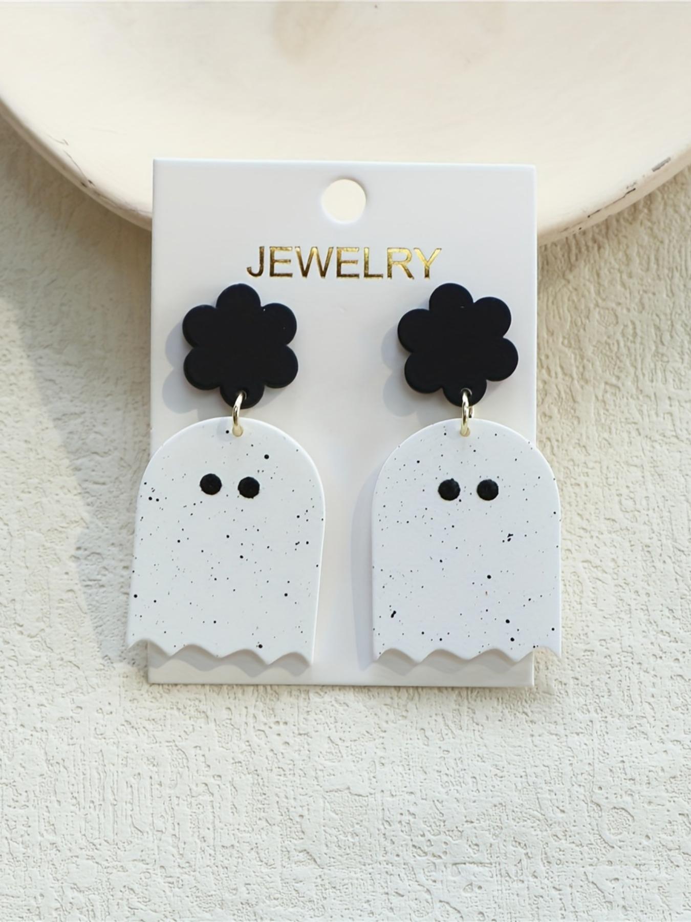 Whimsical Ghost Dangle Earrings - Lightweight, Comfortable, Perfect for Halloween Party, Gifts, and All Season Wear with a Touch of Spooky Charm