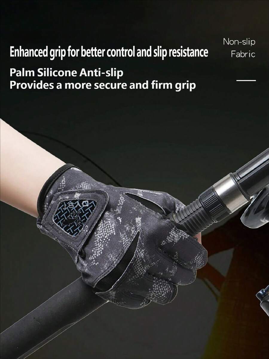 1 Pair Men Gloves Outdoor Fishing Breathable Lightweight Cycling For Anti Slip Wear Resistant