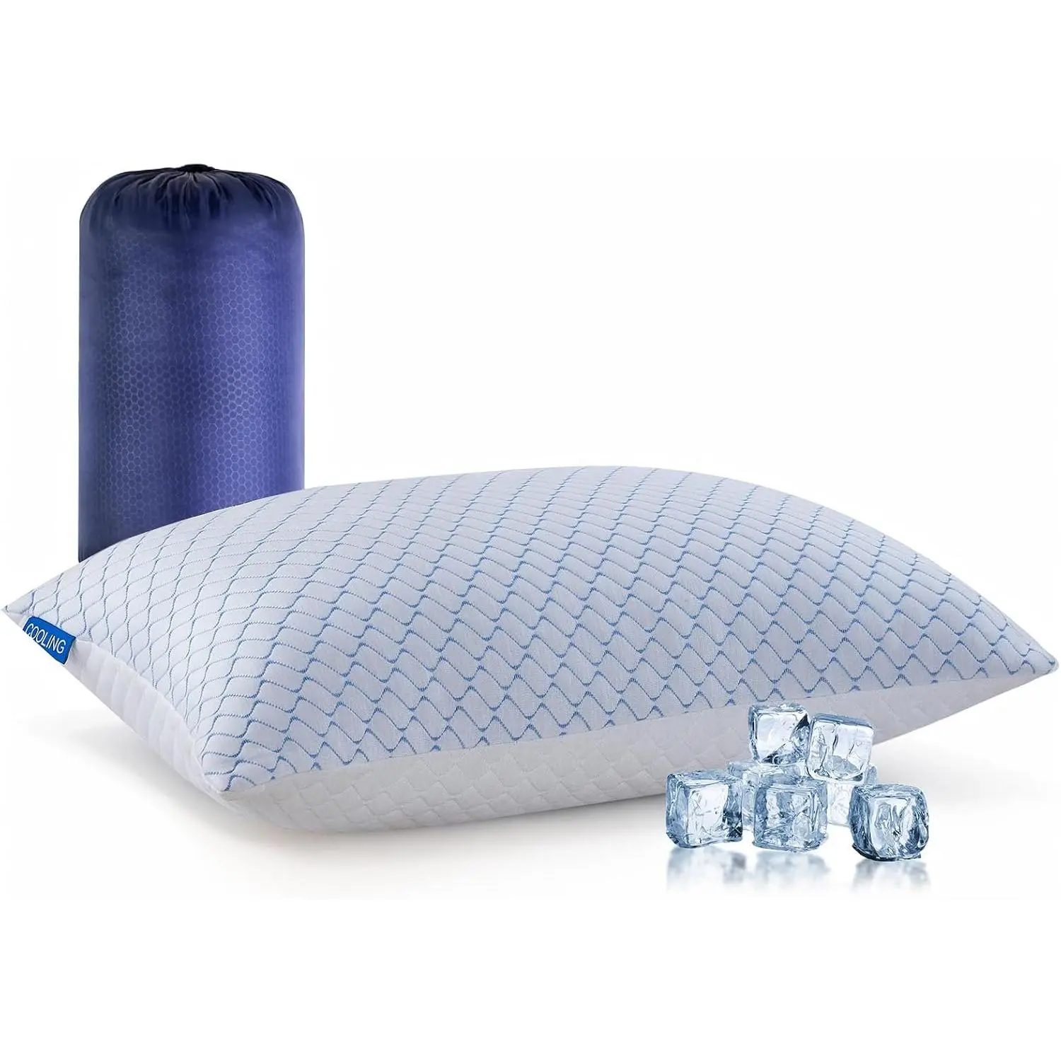 Travel Pillow - Large 1 Pack Compressible Camping Pillow for Sleeping - Shredded Memory  with 1 Storage Bags - Supportive for Adults, , Outdoor, Backpacking, Hiking Gear