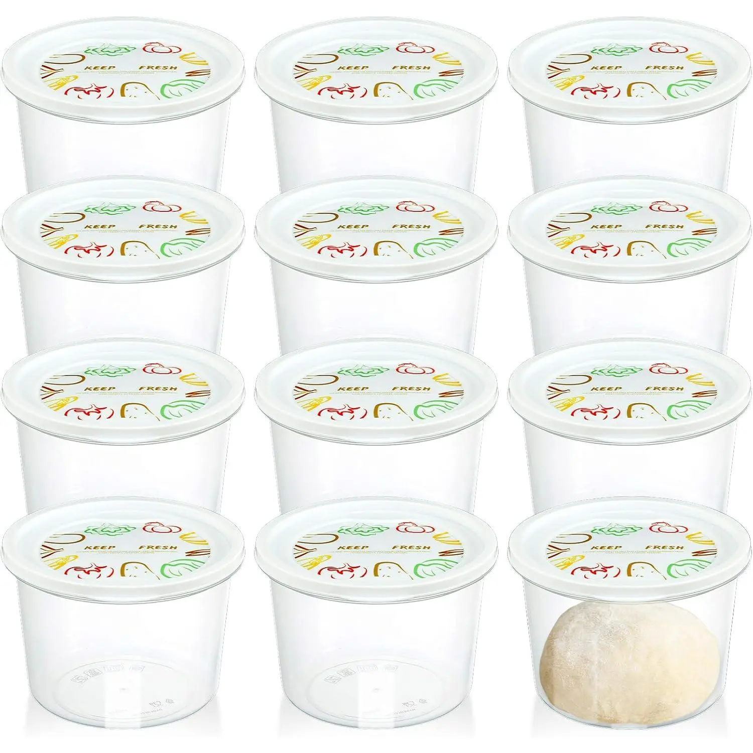 12 count Pizza Dough Proofing Box with , 1100ML Stackable Dough Proofing Container Pizza Making Accessories for Family Size Dough