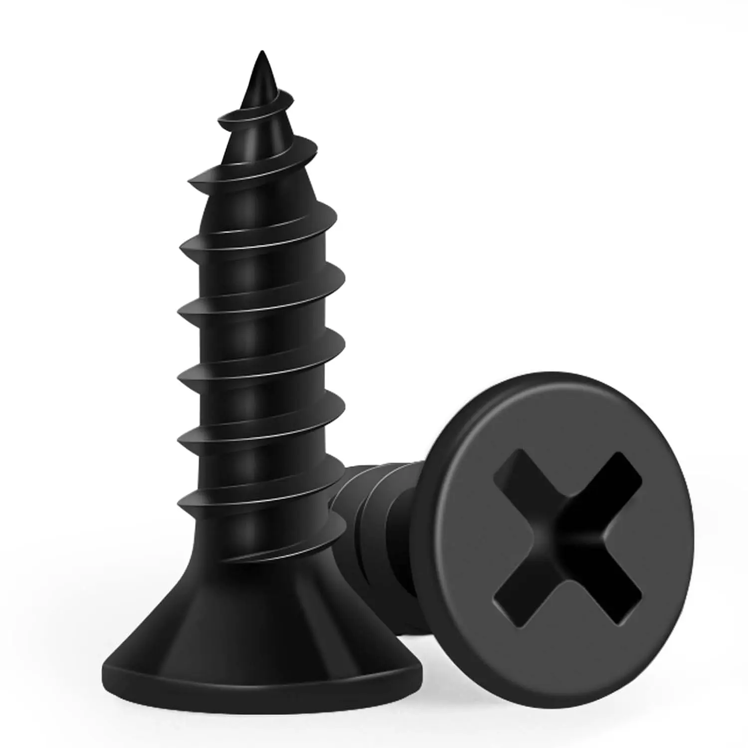 Screws 1/2 Inch,   Flat  Phillips Black  Screws 135 count, Self Tapping Electrophoresis  in Indoor Furniture, Woodworking (#6 x 1/2")