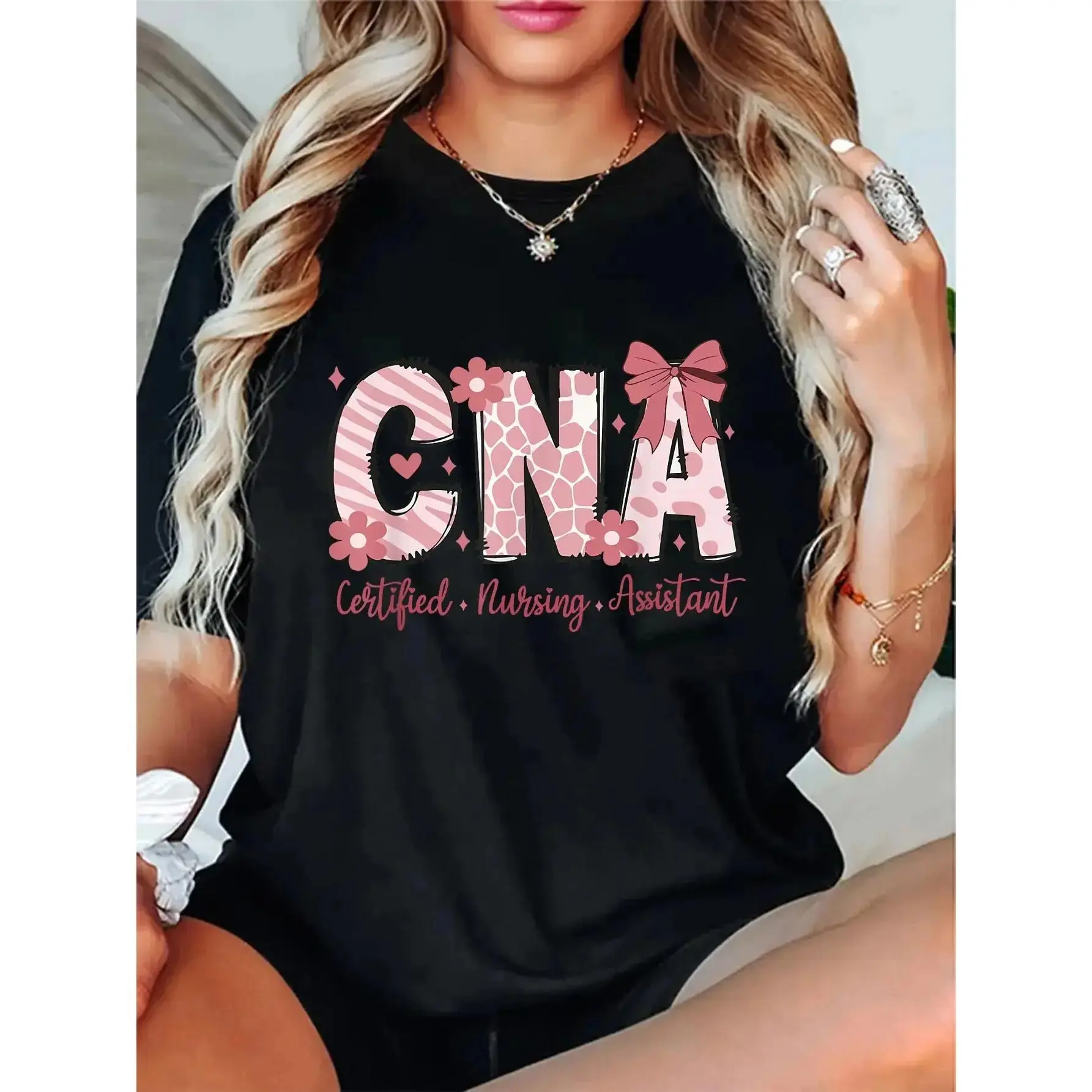 Cotton CNA Week Nursing Stethoscope Coquette Bow CNA Week Nursing T-Shirt