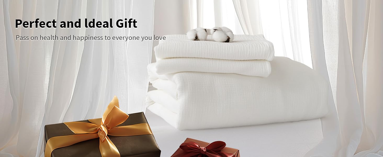 100% Cotton Muslin Duvet Cover Set Queen Size White, Soft Breathable Absorbent Gauze Bedding Duvet Cover, Luxurious Minimalist Natural Wrinkle Textured Comforter Cover 90" x 90"