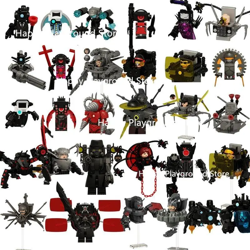 2026 new hot item  KDL DJ Upgrade War-Damaged Skibidi Toilet Man Figures Anime Block Toys TvMan Titan Bricks Model Toy For Kid Birthday Gift