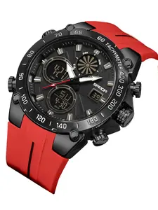 Men's Sport Watch New Style Cool Luminous Multi-Function Waterproof Electronic Watch, Stylish Design for Daily Wear & Outdoor Activities, Trendy Multifunctional Watch, Digital Wristwatch