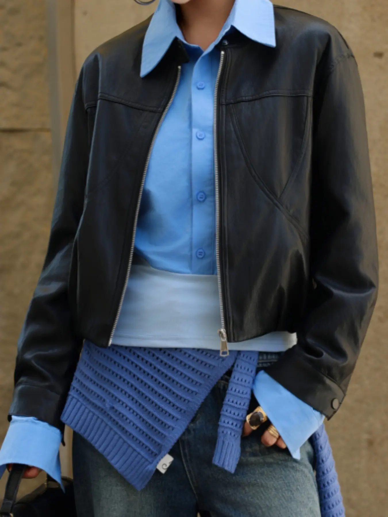 Elegant Fitted Zipper Jacket, Soft Skin-Friendly Fabric, Retro Motorcycle Style, Fall & Winter Outerwear, Versatile Daily Wear