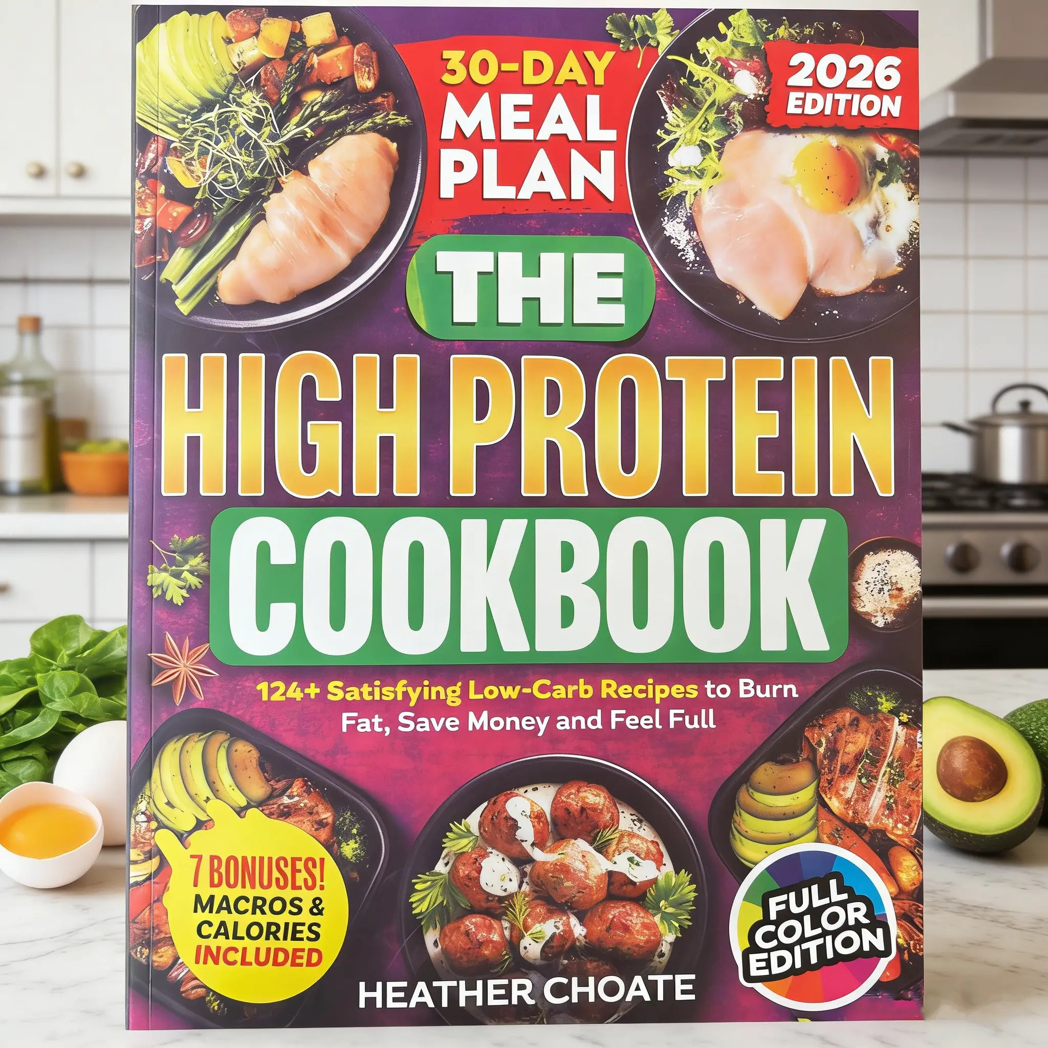 30-Day Protein Meal Plan, Easy Way to Achieve Great Body, Fat Control and Shape Up, Efficient Protein Diet, Clean Eating Guide, Healthy