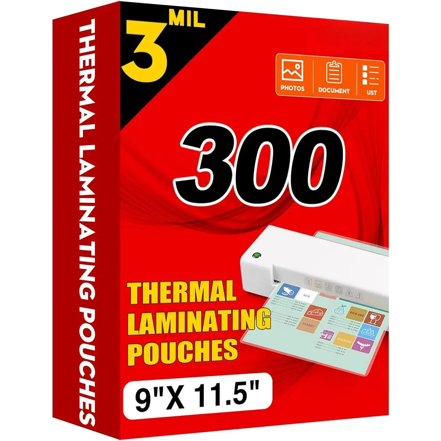 Thermal Laminating Pouches, 300 Pack Laminating Sheets, 3 Mil | 9 x 11.5 Inches Lamination Sheet Paper for Laminator, Clear, Letter Size, Office and School Supplies