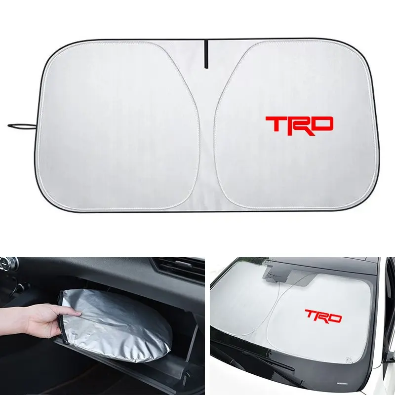 Car Sunshade Windshield Sun Shade Visor Cover UV Protection Shield Foldable Car Shade Front Windshield for Toyota TRD RAV4 CH-R 4Runner Tundra Tacoma Auto Interior Accessories
