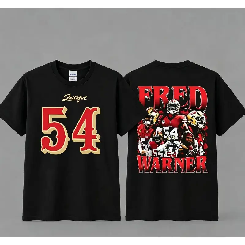 Graphic T-Shirt| Hoodie All-Pro Fred Warner#54 Niner Gang Football Shirt, The Faithful Fans Shirt, Niner Graphic Football Tee, Game Day Outfit, Unisex Casual Streetwear T-Shirt, Sports Fan Apparel, Retro Football Shirt, Football Gift, Verano Camiseta