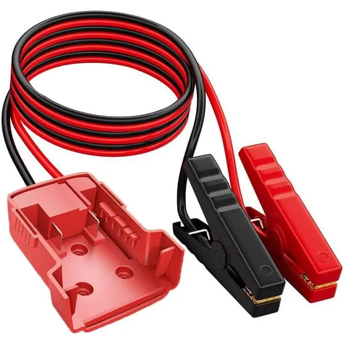 Jumper Cables with Adapter  MIL 18V Battery, Silicone wire 2FT 8AWG Cable,18V Battery Jumper Starter  Mid-Size Cars Light Trucks Car Jump Starting Using Tool