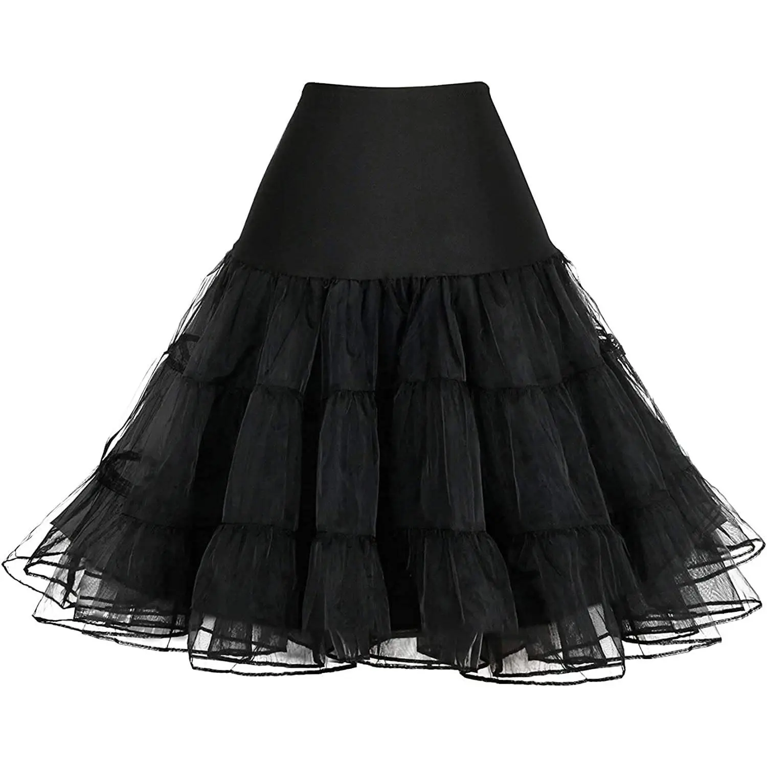 Women's Elastic Waist Tulle Petticoat - Puffy Tutu Underskirt with Vintage Cut, Tulle Fabric for Party Wear, Costume Cosplay