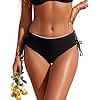 Women's Low Rise Bikini Bottoms High Cut Basic Swim Brief Swimwear