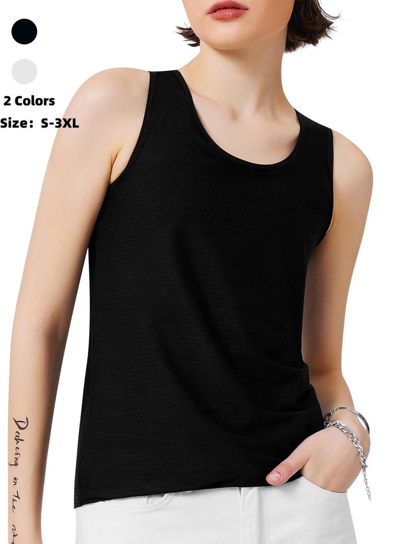 Women's Solid Color Round Neck Chest Binder Shapewear Tank Top, Casual Comfortable Compression Racer Back Sleeveless Breast Binder Pullover Shaper Vest for Daily Wear, Ladies Clothes for All Seasons