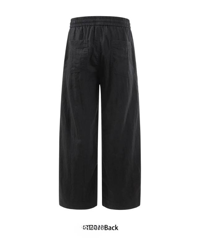 Kyn Apparel 2026 Spring Summer New Thin Lyocell Breathable Linen Straight Pants for Men Clothing Comfort Drawstring Male Trousers