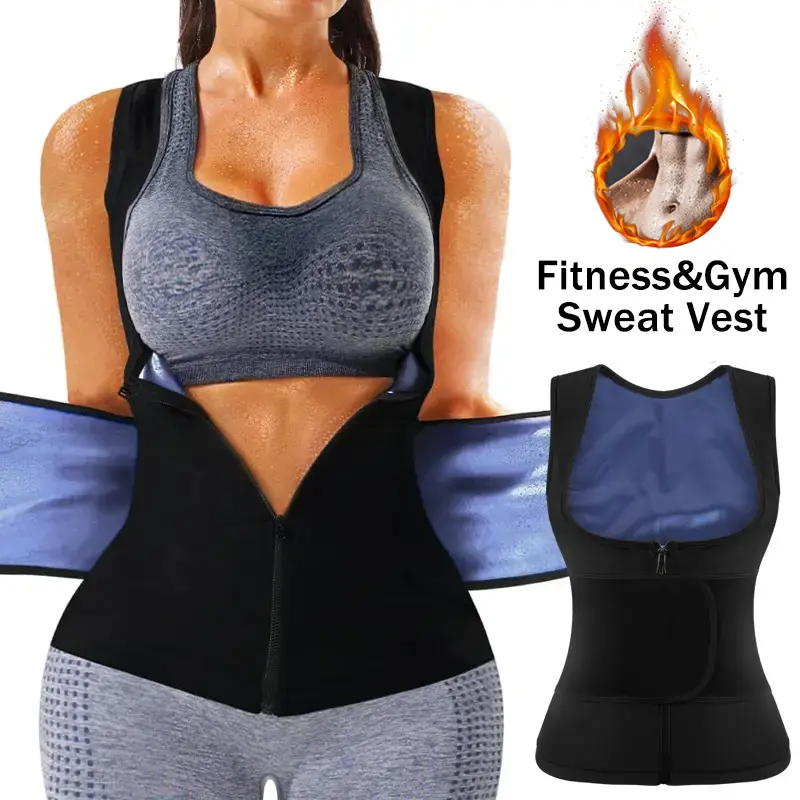 Women's Sleeveless Athletic Vest, Front Zipper Tank Top, Stretch Sports Shirt for Gym Workout, Fitness, Training and Daily Wear