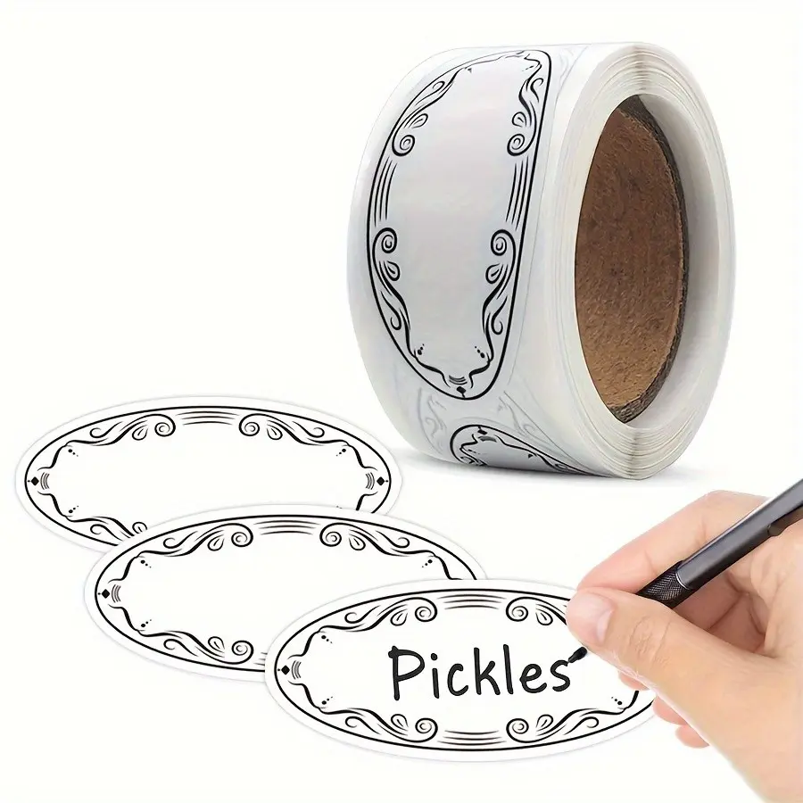 150 Stickers Per Roll, Oval Writeable Labels, Food Storage Tags, Bathroom Cosmetics Stickers, DIY Organization Labels, Sticker Rolls, Pantry Labels