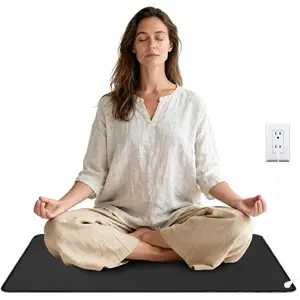 Grounding Mat, Grounding Pad for Sleeping 23.6x35.4 Inches with 15 Feet Grounding Cord, Inflammation Improve Sleep