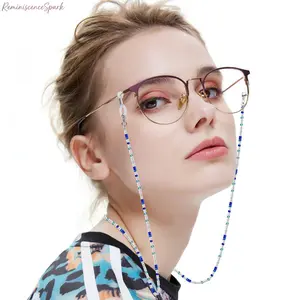 Single Beaded Eyeglass Chain for Women & Teen Girls, multifunctional dual-use neck lanyard with mask clips and eyewear loops. Anti-loss fashion accessories for back-to-school outfits, daily commute, travel and casual street styling