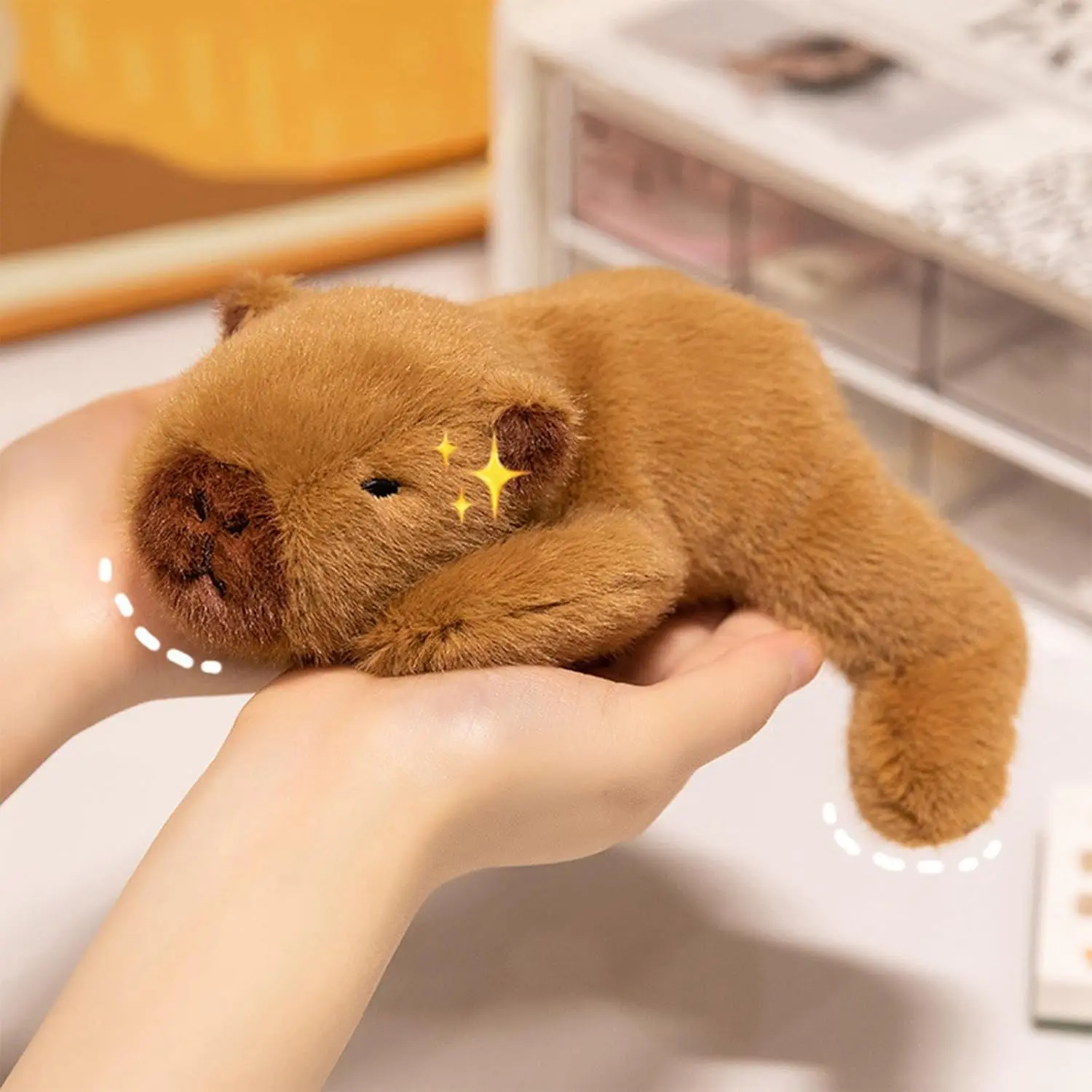 Cute Palm-Sized Capybara Stuffed Animal Soft Capibara Plush Doll Small Plushies Toys Gifts for Kids Brown 7.8 inch