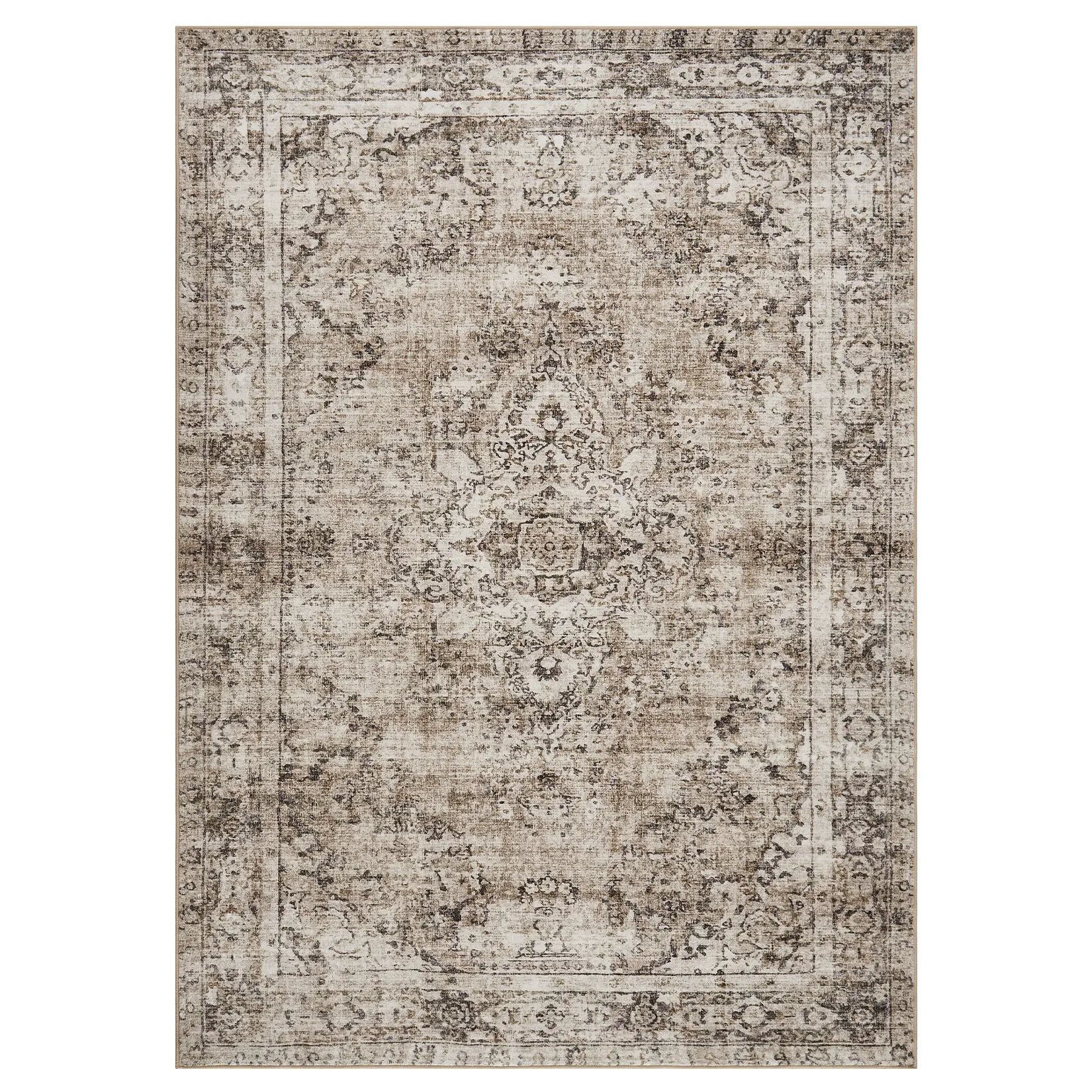 Modern Washable Area Rug, Soft Wear‑Resistant Indoor Accent Rug, Multi‑Purpose Floor Carpet for Living Room Kitchen Bedroom Kids Room Laundry Office Home Decor