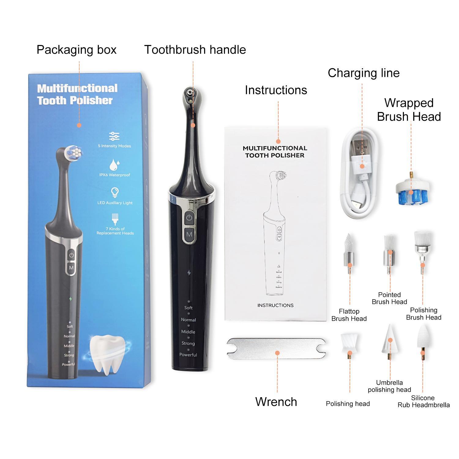 Rechargeable Rotating Electric Toothbrush Kit, 1 Set Deep Cleaning Tooth Care Toothbrush with Teeth Cleaning Tools, Professional Oral Care Products for Adults