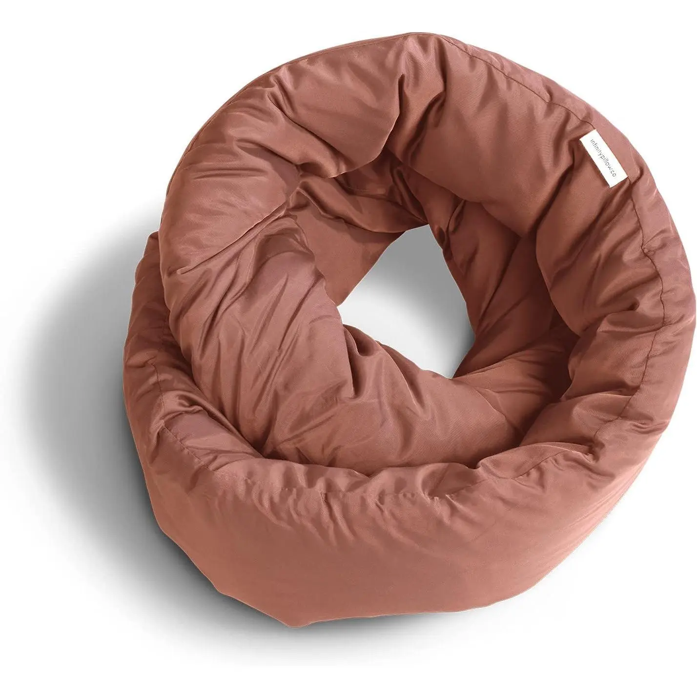 Huzi Infinity Pillow, Soft Neck Support Scarf for Home Travel Sleep, Terracotta