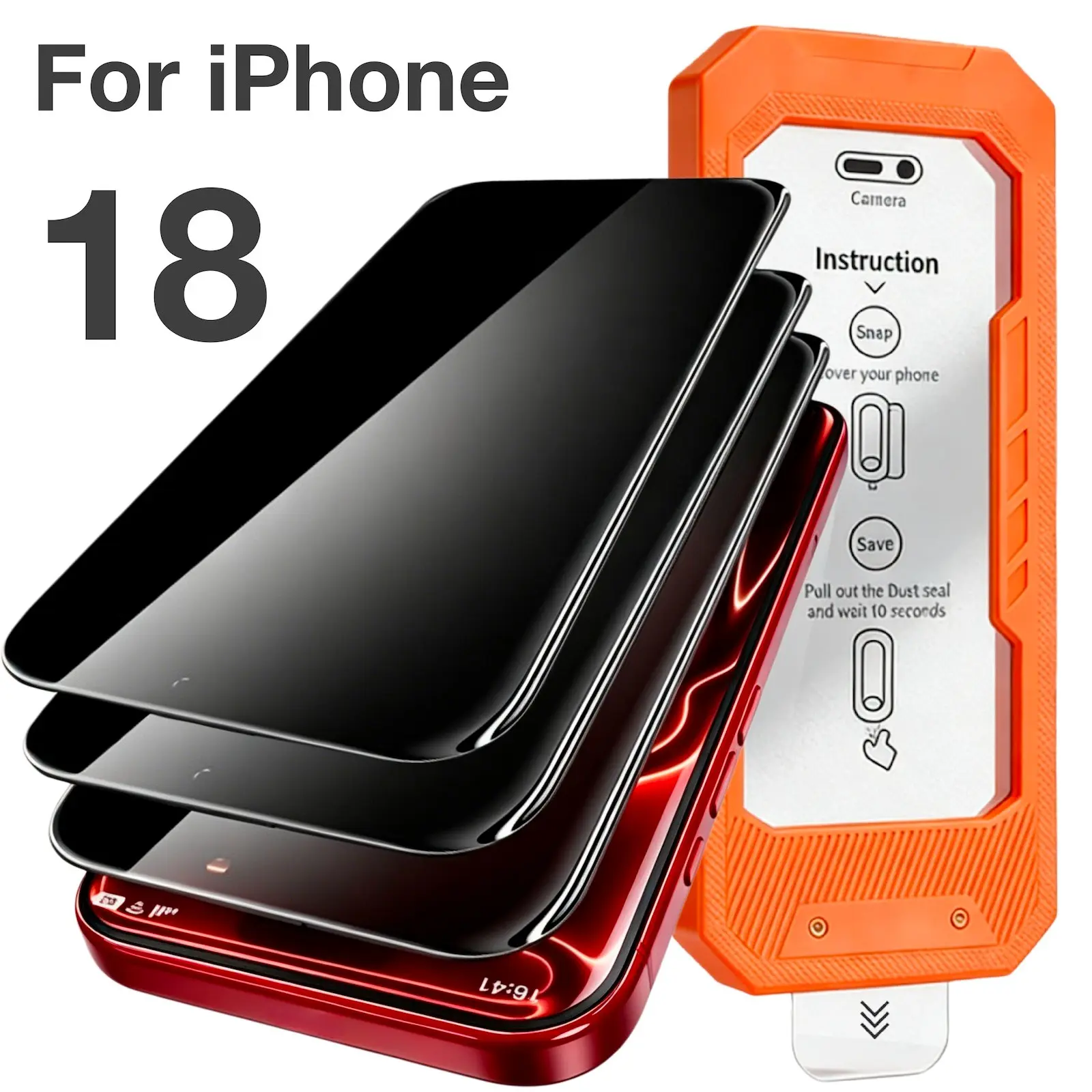 3-Pack Tempered Glass Screen Protector for Samsung Galaxy S25 Ultra, iPhone 17 Pro Max, 9h Hardness, Anti-Spy, Oleophobic Coating