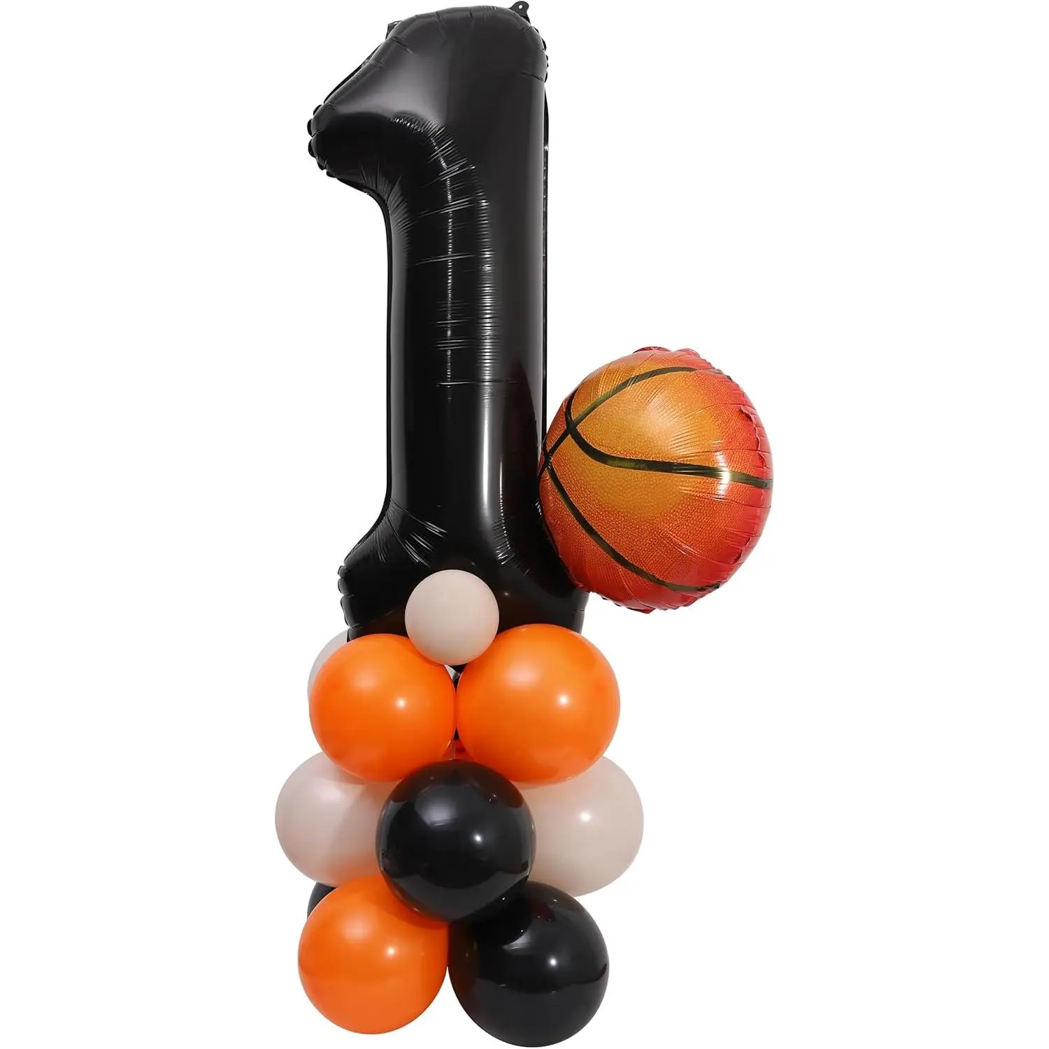 Basketball First Year Birthday Balloons - Sports Theme Birthday Decorations, Basketball Balloon Tower DIY Kits, Baby Shower Cake Smash Photo Prop Stacks, Sports Day One Milestone Birthday Party Sign