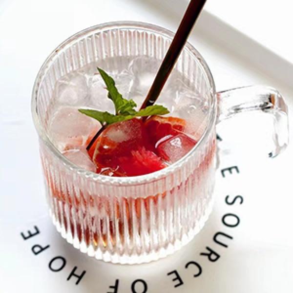 6 PACK Premium Glass Coffee Mugs with Handle, 12 OZ Classic Vertical Stripes Glass Coffee Cups, Transparent Tea Cup for Hot/Cold Beverages, Glassware Set for Americano, Latte, Cappuccino