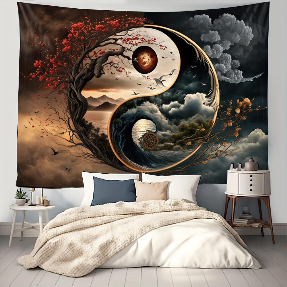 -Yang Tai Chi painting, used decoration, Chinese-style art and photo background D