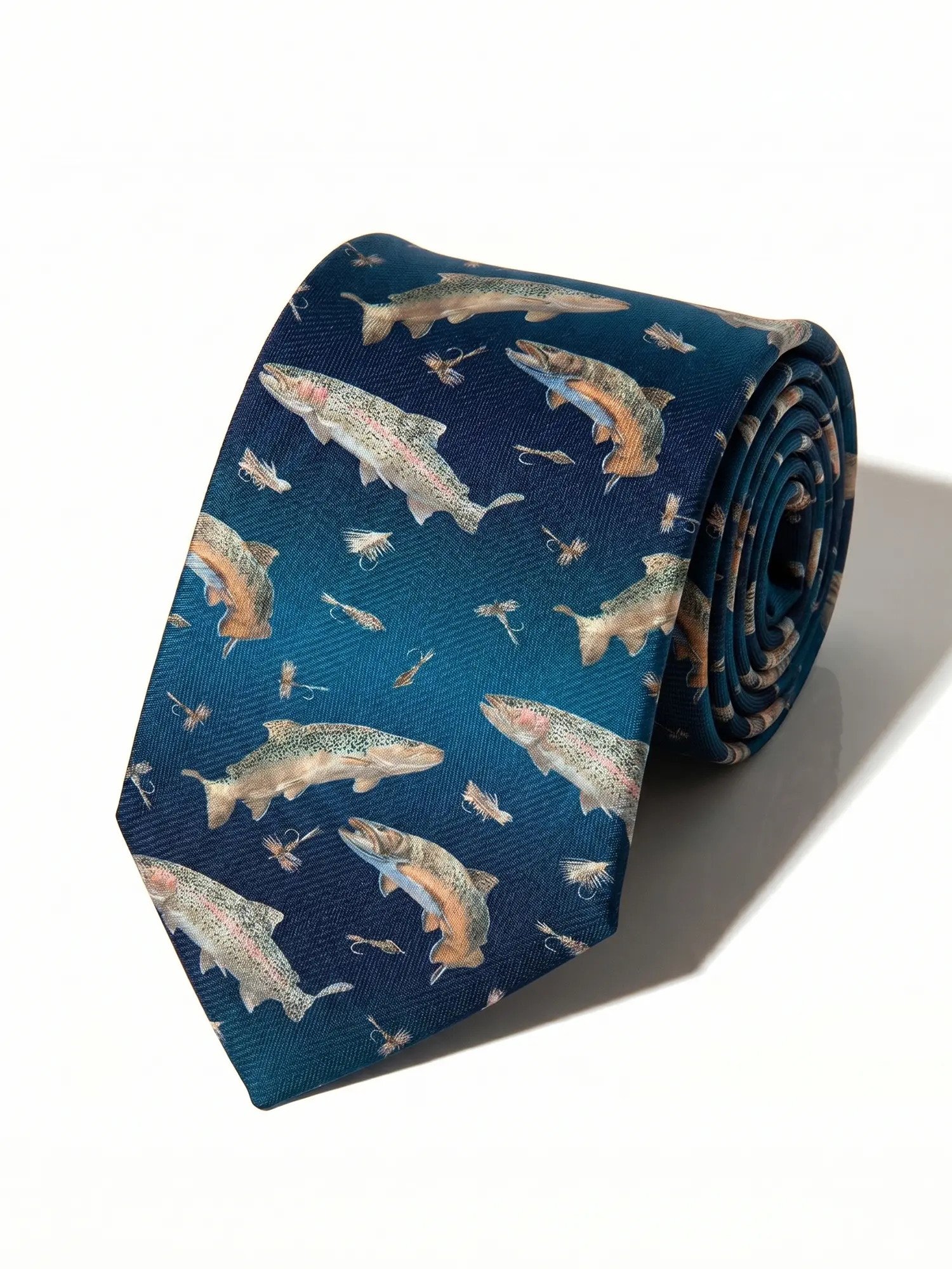 Men's Fish Themed Funky Skinny Necktie - Lightweight Polyester Printed Tie for Birthday, Anniversary, Everyday, Casual Business Suits, Beach, Men's Accessories