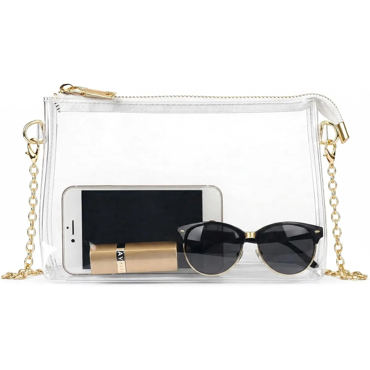 Clear Purse for Women, Stadium Approved Crossbody Bag for Concert | Adjustable Strap, Fits Phone Wallet ,  PVC, Lightweight, , Festivals, Everyday Use