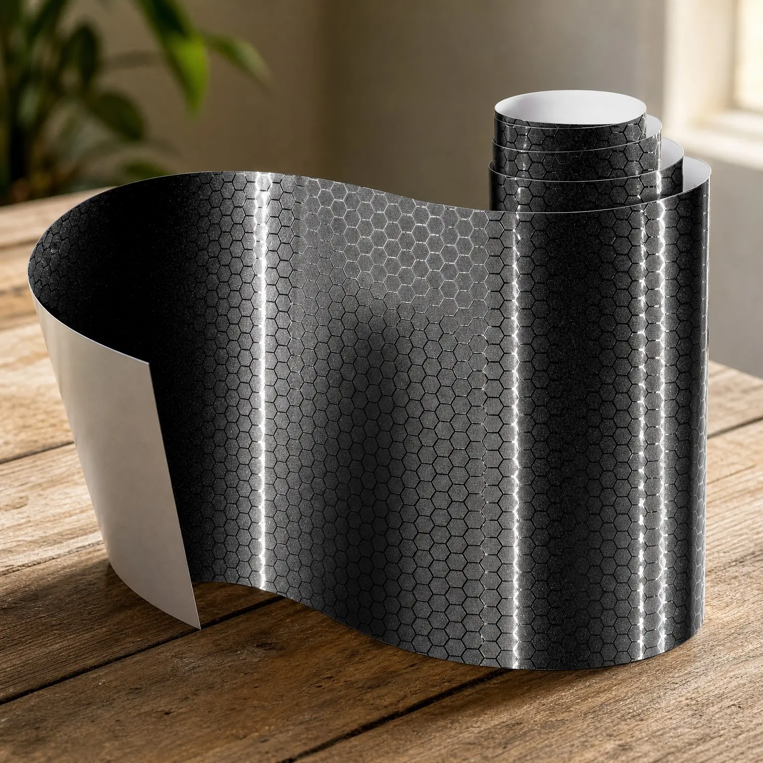 Honeycomb Matte Black Medium Pattern Vinyl Car Wrap Film (1ft x 5ft)Gift