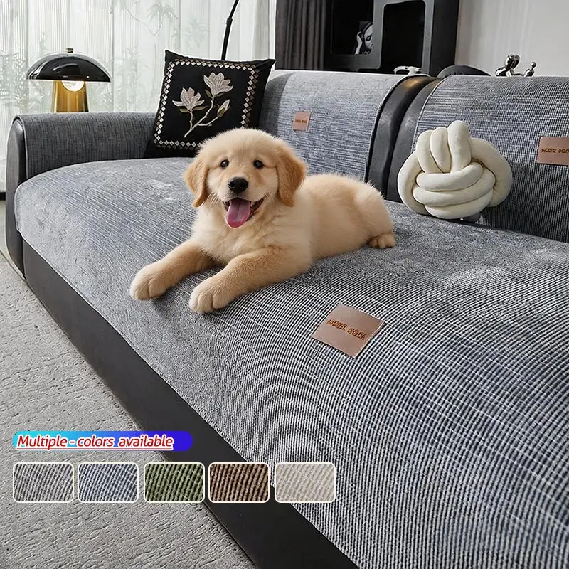 1pc Chenille Sofa Cushion Cover, Soft Durable Pet-Friendly All-Season Protector, Non-Slip Wear-Resistant, Fits Armchairs & Sofas