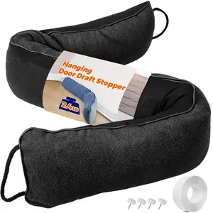 Weighted Door Draft Stopper 36 inch, Heavy Duty Under Door Draft Blocker Bottom Door Seal Noise and Air, Door Draft Spill Control Supplies Saving Energy, Black