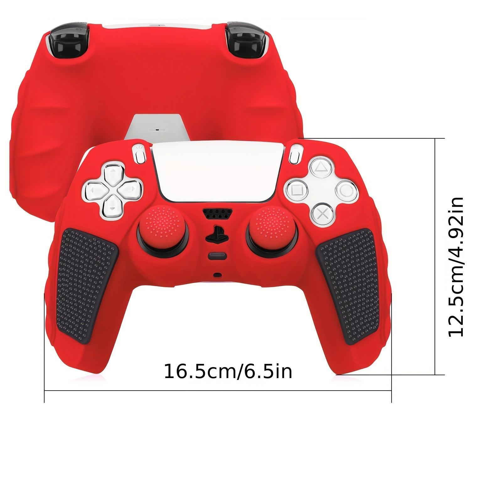 Game Controller Non-slip Protective Case with 8 Thumb Grip Cap, Silicone Soft Shell Game Controller Protective Cover, Console Accessories for PS5 Tech Accessories