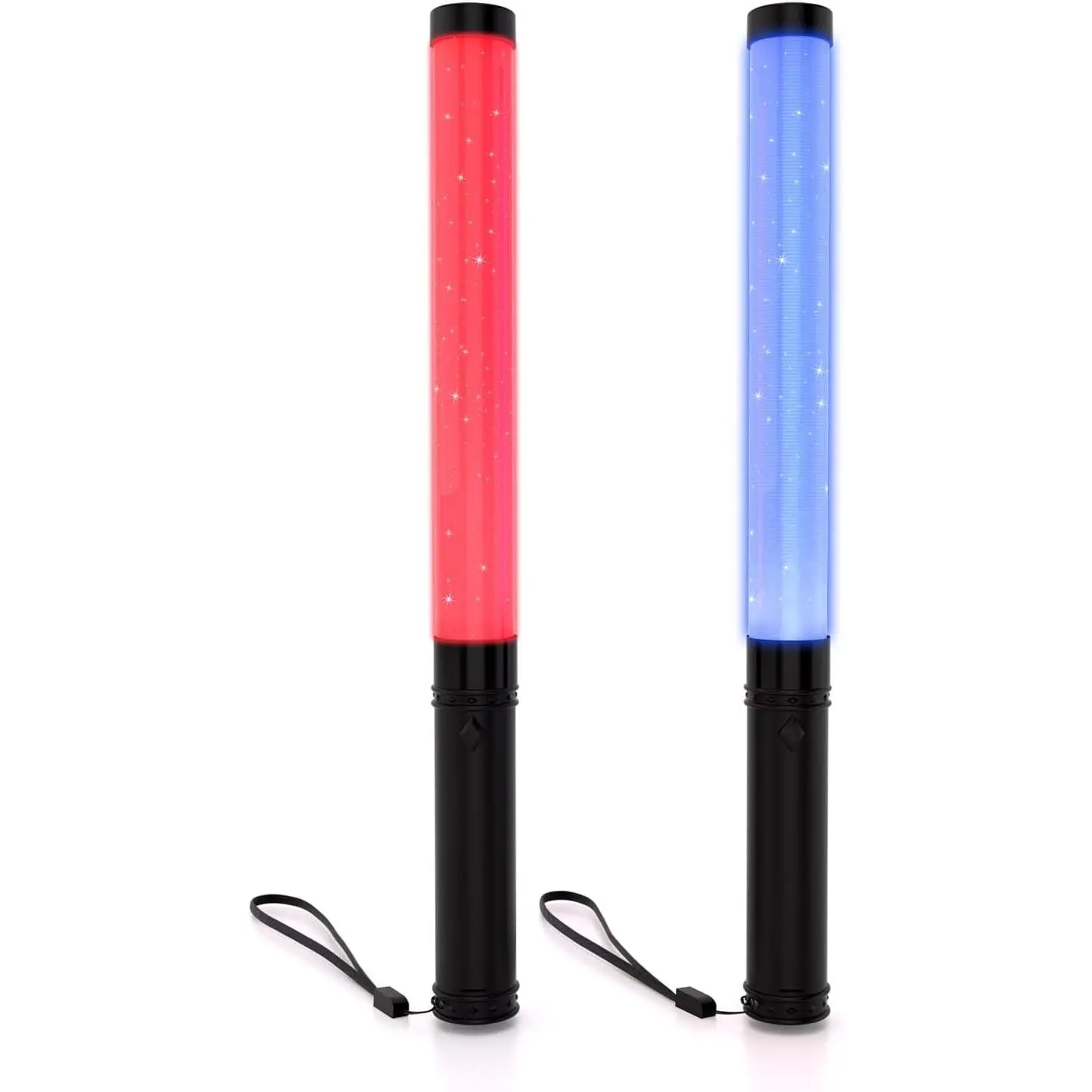 Reusable LED Glow Sticks, 2PCS Rechargeable 15 Color Light Sticks with 1200mAh Battery, Glow in Dark Party Supplies for Concert, Raves, Birthday, Halloween, Christmas