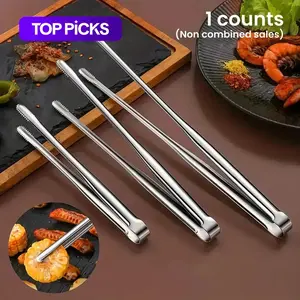 Stainless Steel Barbecue Tongs, 1 Count Durable Food Tongs, Non-slip Kitchen Cooking Tongs, Barbecue Utensils
