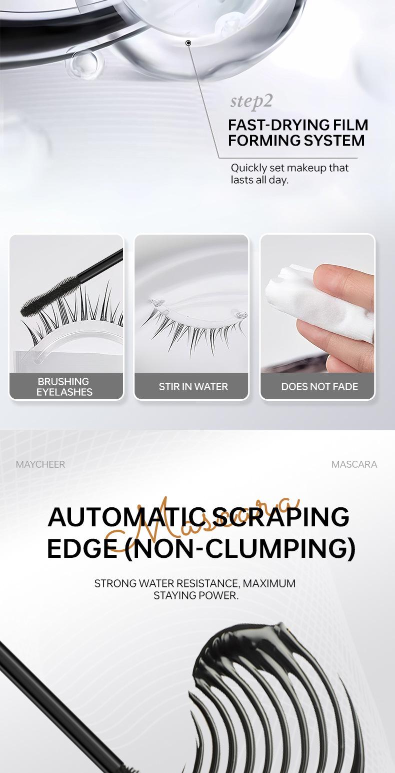 MAYCHEER Zero Gravity Feather-Light Mascara, Lengthening, Curling, Natural, Non-Smudging, Long-Lasting, Waterproof, Setting, for Women