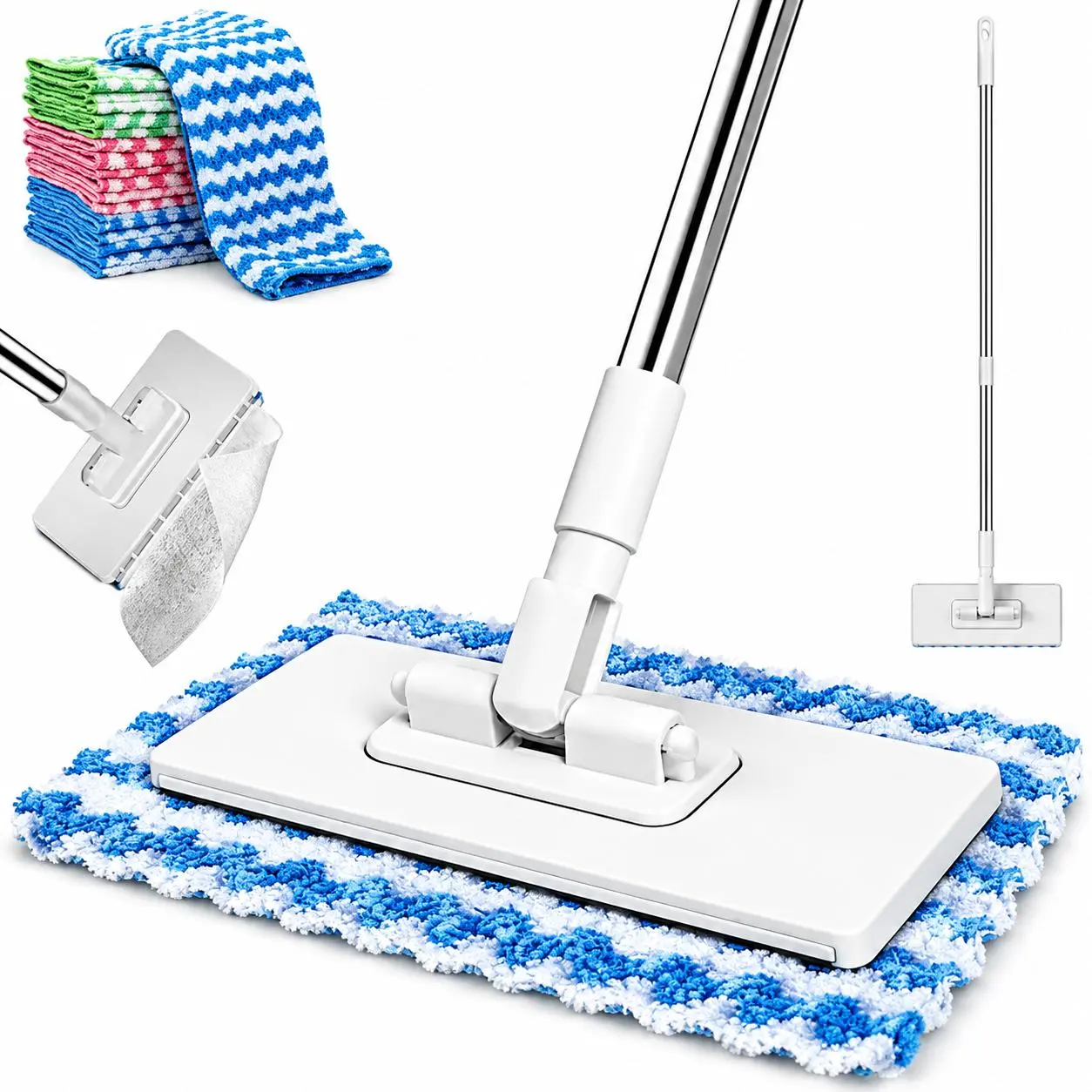 Lightweight Floor Mop, No Wash Hands-Free Mini Disposable Cleaning Mop for Quick Wet & Dry Floor Care