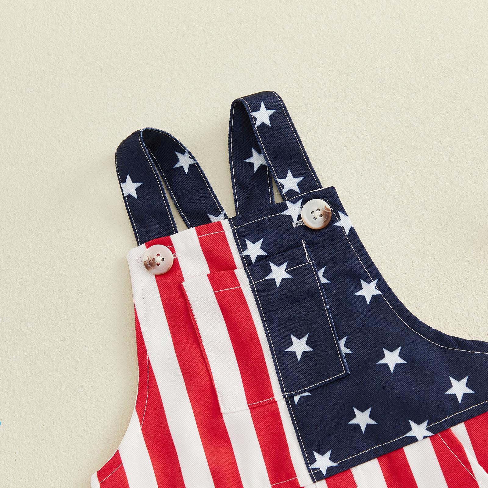 Emmababy Kids Toddler Baby Boy Girl 4th of July Overalls Outfits American Flag Overall Shorts Suspender Jumpsuit with Pocket Costume Romper Emmababy Kids Toddler Baby Boy Girl 4th of July Overalls Outfits American Flag Overall Shorts Suspender Jumpsuit with Pocket Costume Romper
